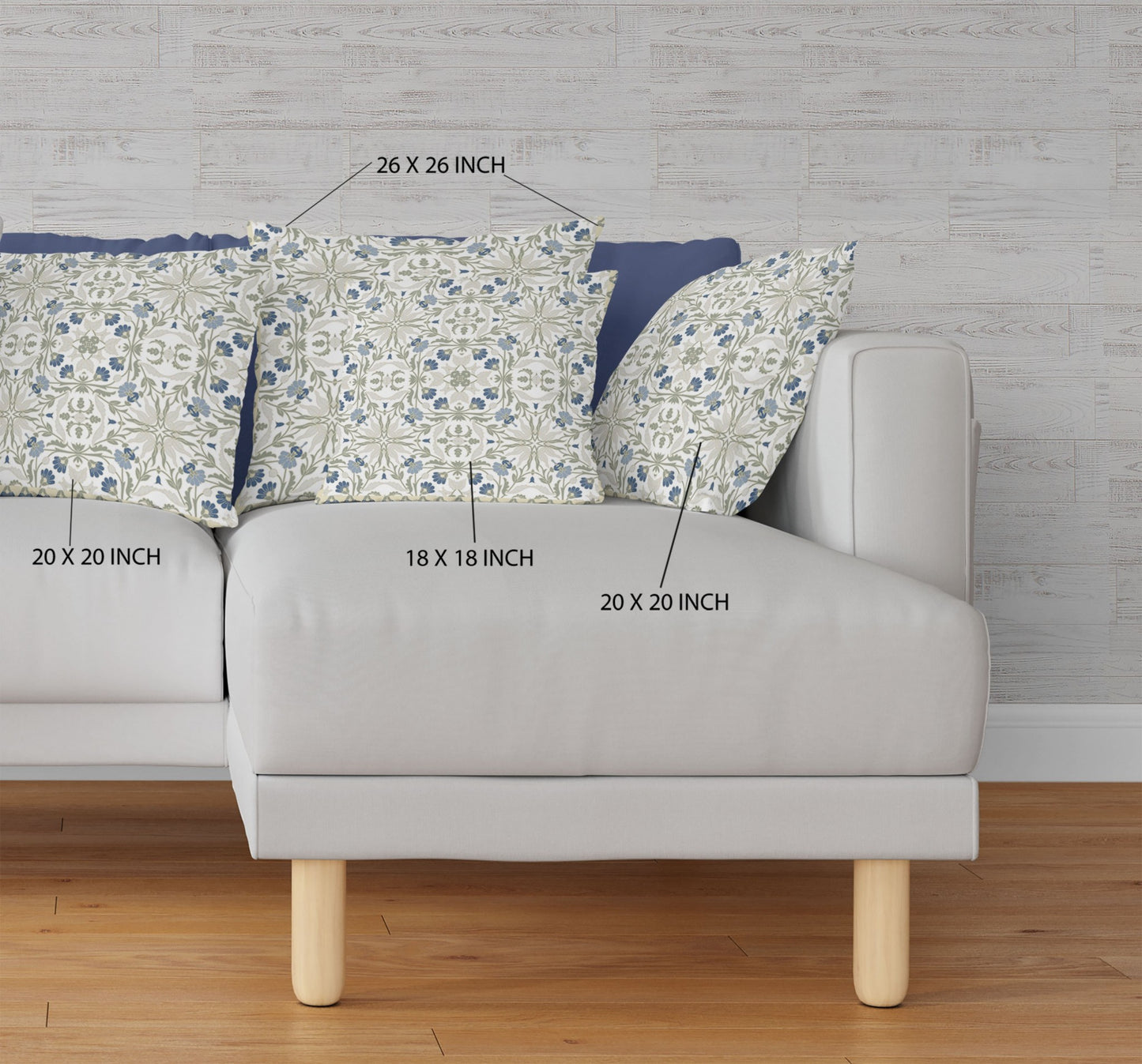 16?ǥ White Green Paisley Indoor Outdoor Throw Pillow