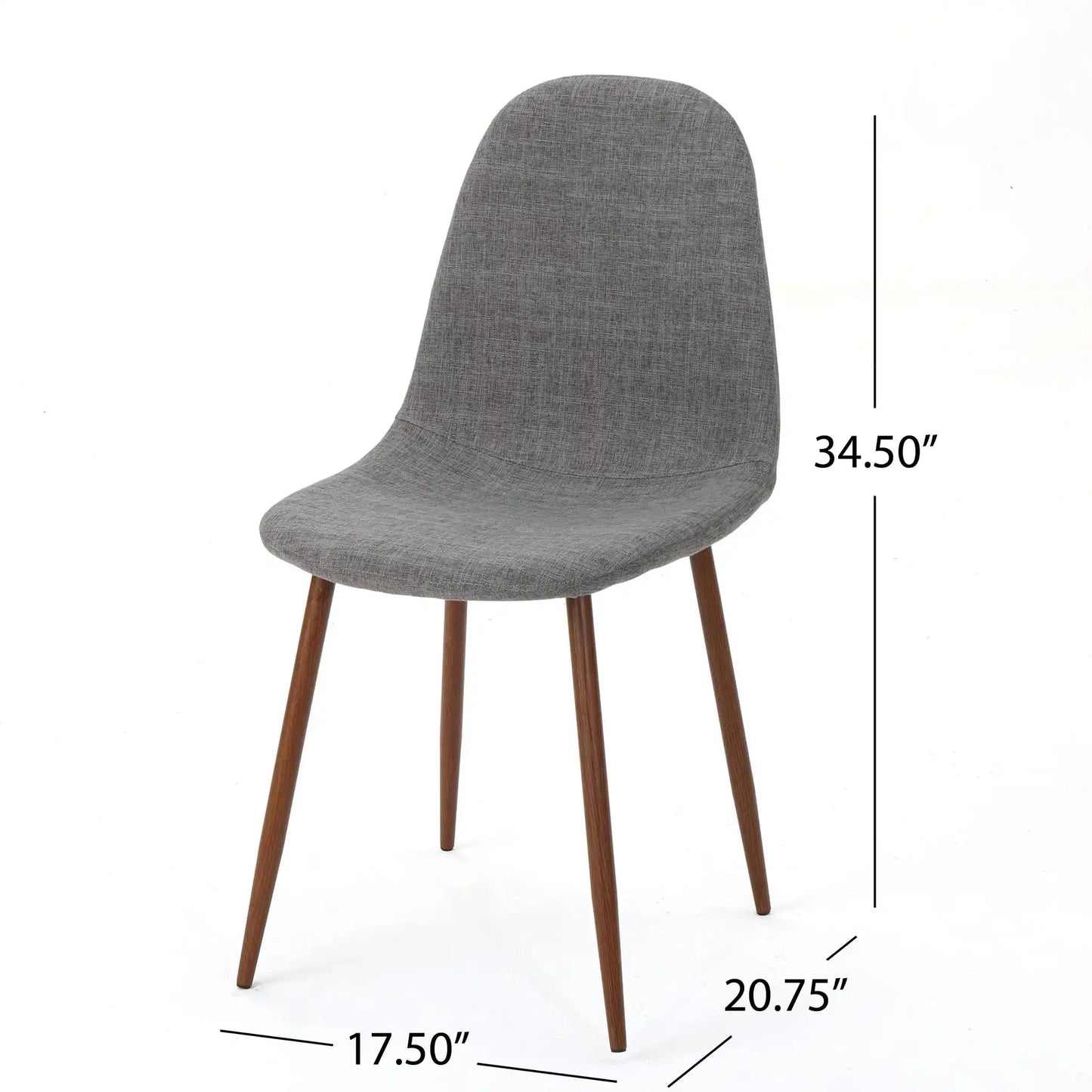 Modern Minimalist Fabric Dining Chair With Iron Legs