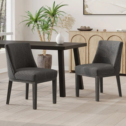 Modern Dining Chair With Durable Fabric Upholstery And Sturdy Wooden Frame (Set of 2)