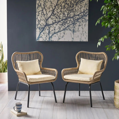 Southport Club Chair With Woven Rope And Cushions