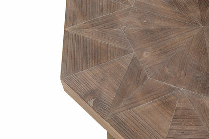 Wood Octagonal Vintage Patchwork Coffee Table