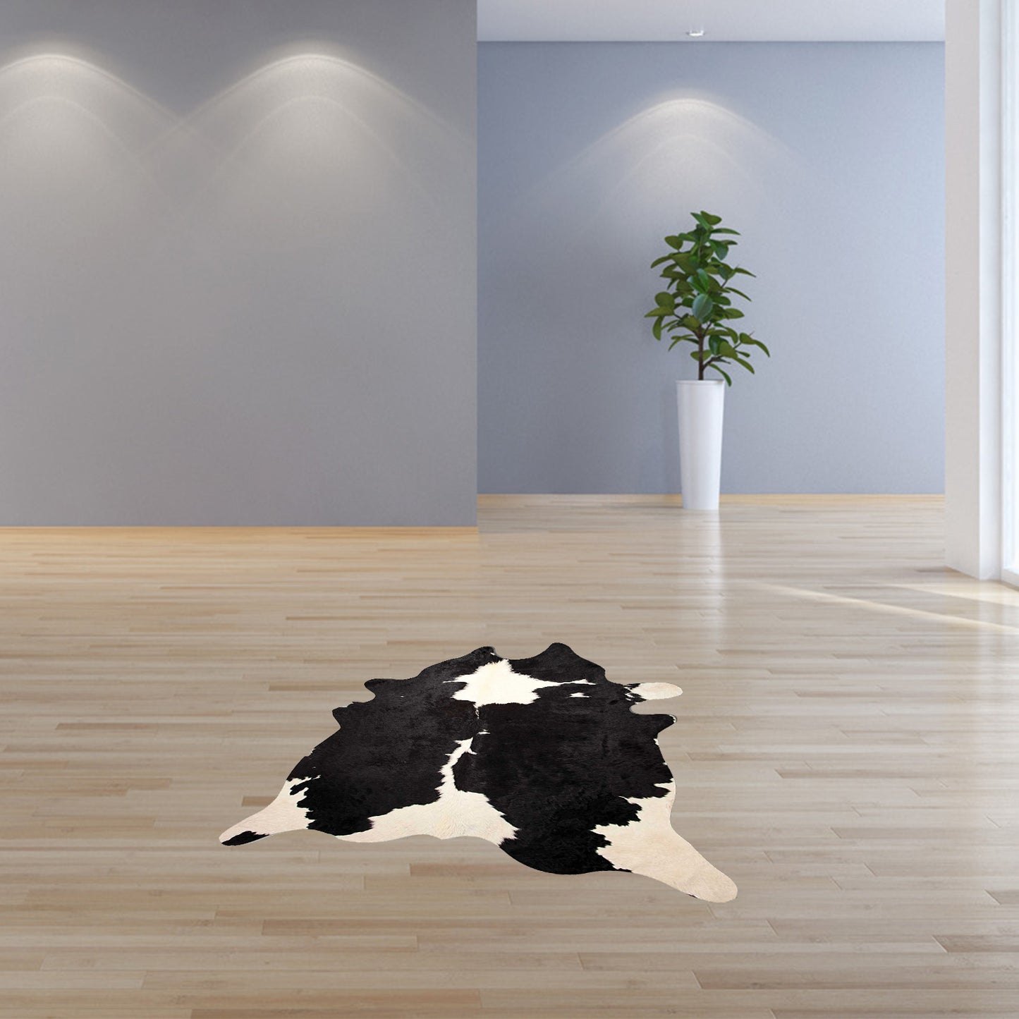 72" X 84" Tan And White Cowhide - Rug