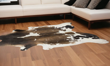 72" X 84" Tan And White Cowhide - Rug