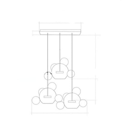 Soap Bubble Mickey Chandelier LED Living Room Bedroom Dining Room Glass