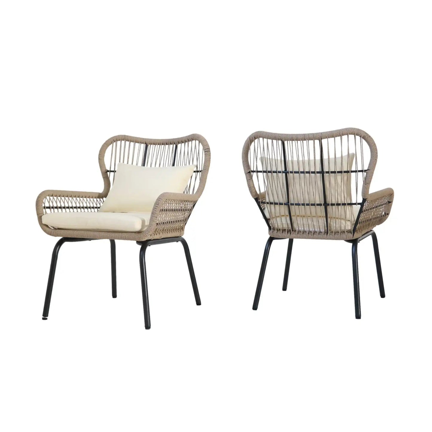 Southport Club Chair With Woven Rope And Cushions