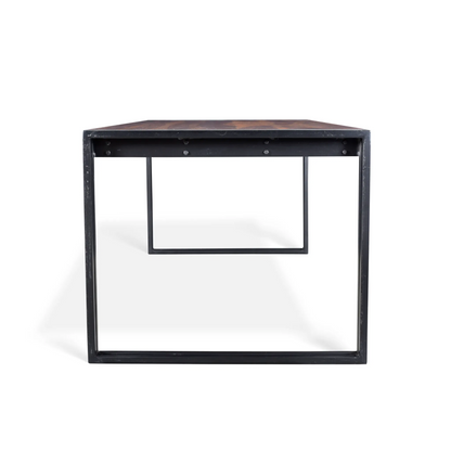 Solid Sheesham Wood Dining Table with Metal Legs