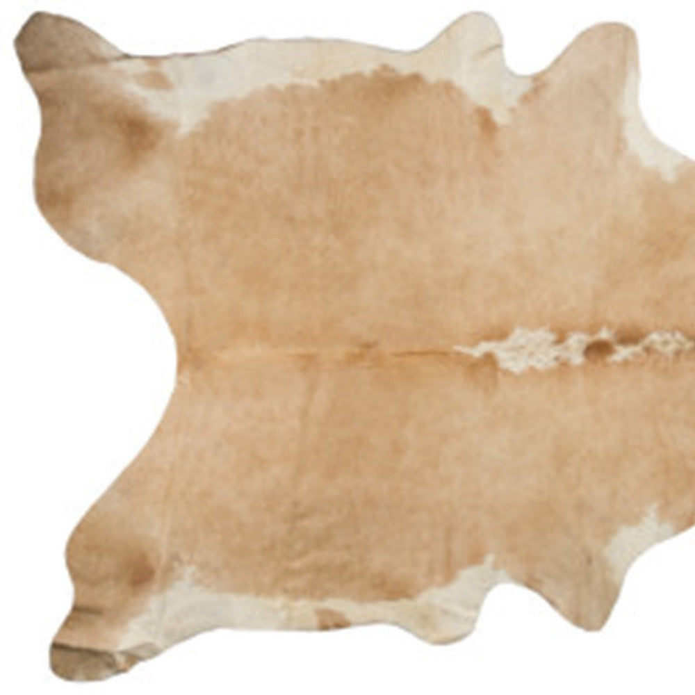 72" X 84" Tan And White Cowhide - Rug