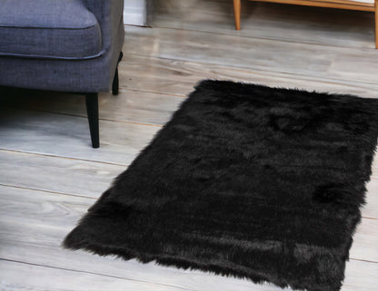 3' X 5' Tan Rectangular Faux Fur - Area Rug