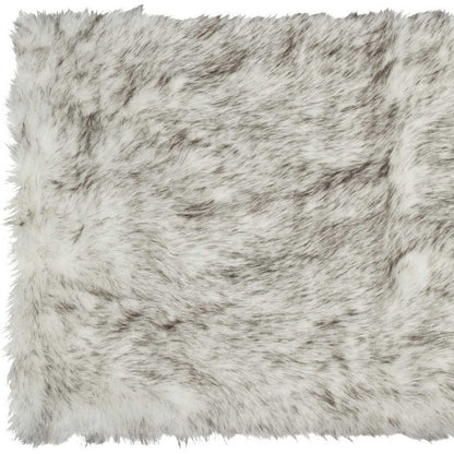 3' X 5' Gray Shag Sheepskin Area Rug