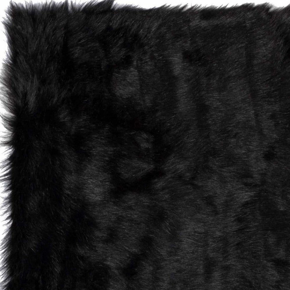 60" X 96" Black Sheepskin - Rug Or Throw