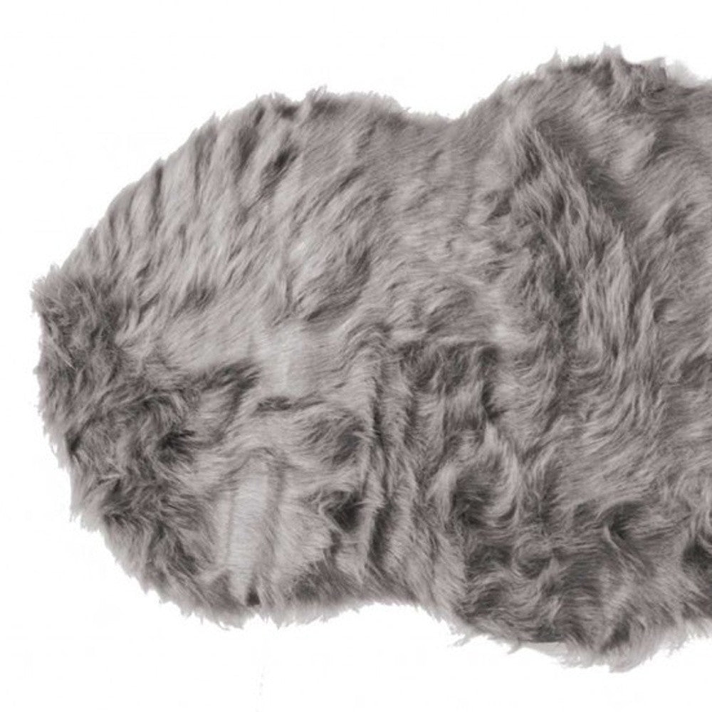 2' X 6' Gray Sheepskin Double - Area Rug