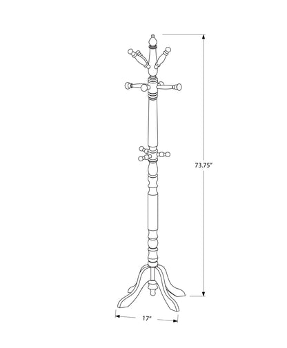 White Solid Wood Coat Rack With Triple Tiered Coat Stand