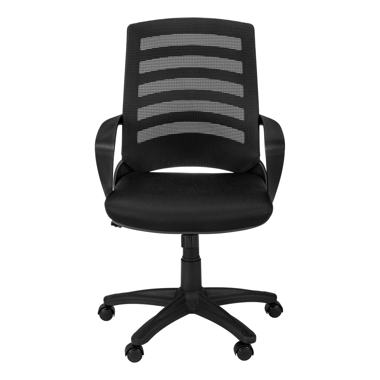 Black Polyester Seat Swivel Adjustable Task Chair Mesh Back Plastic Frame