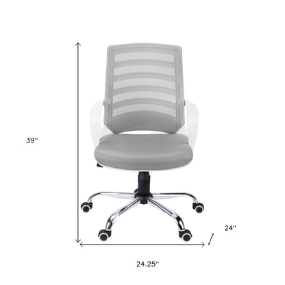 Black Polyester Seat Swivel Adjustable Task Chair Mesh Back Plastic Frame