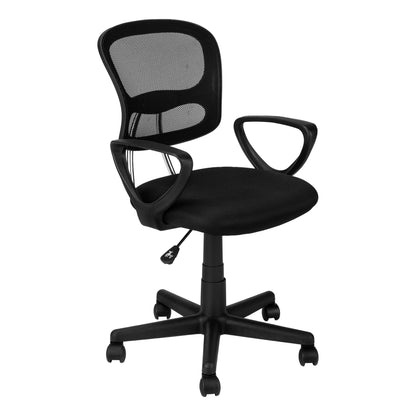 White Polyester Seat Swivel Adjustable Task Chair Mesh Back Plastic Frame