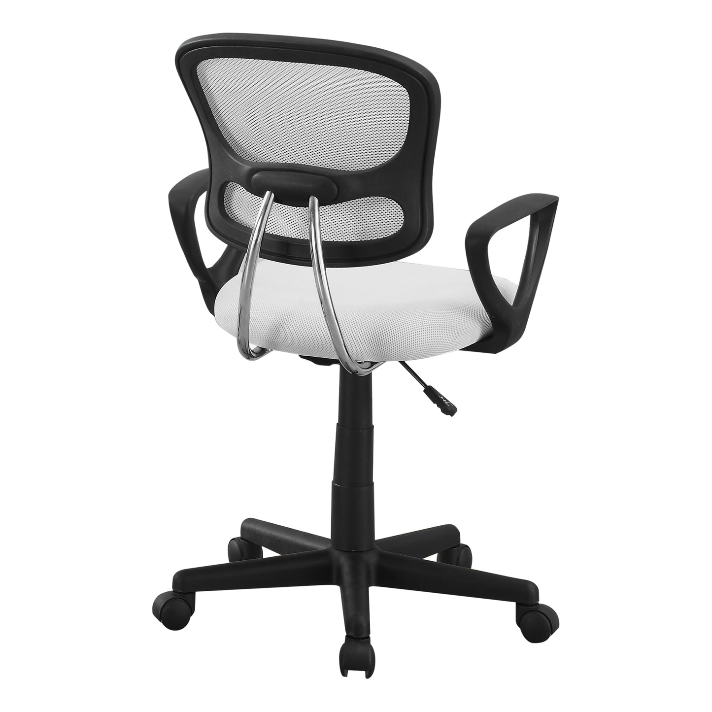 White Polyester Seat Swivel Adjustable Task Chair Mesh Back Plastic Frame