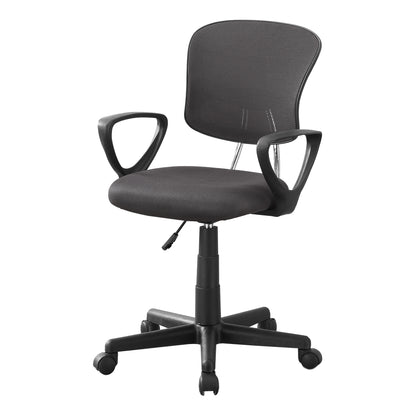 White Polyester Seat Swivel Adjustable Task Chair Mesh Back Plastic Frame