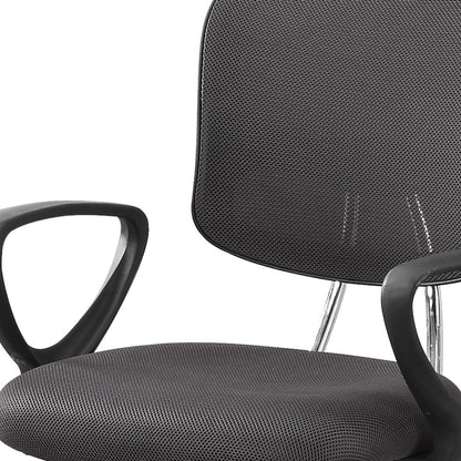 White Polyester Seat Swivel Adjustable Task Chair Mesh Back Plastic Frame