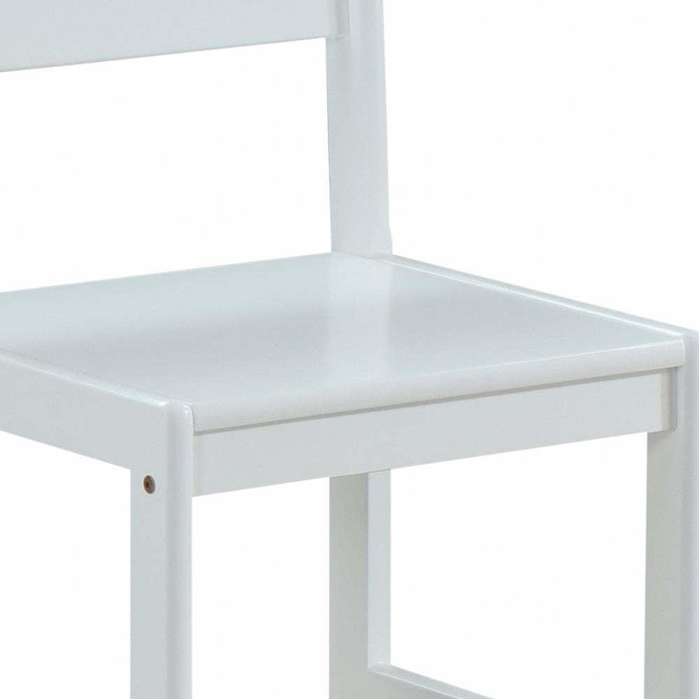 Classic White Wooden Stationary Chair