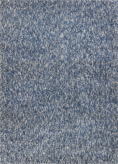 9' X 13' Polyester Indigo Or  Ivory  Heather Area Rug