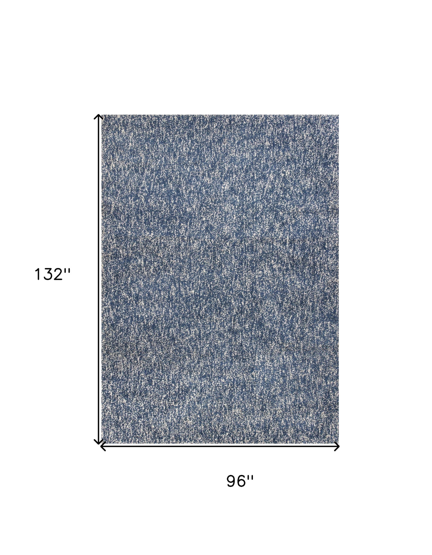 9' X 13' Polyester Indigo Or  Ivory  Heather Area Rug