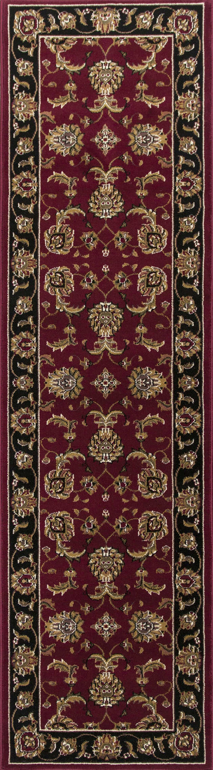 9' X 13' Red and Black Area Rug