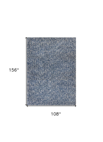 9' X 13' Polyester Indigo Or  Ivory  Heather Area Rug