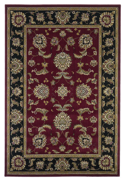 9' X 13' Red and Black Area Rug