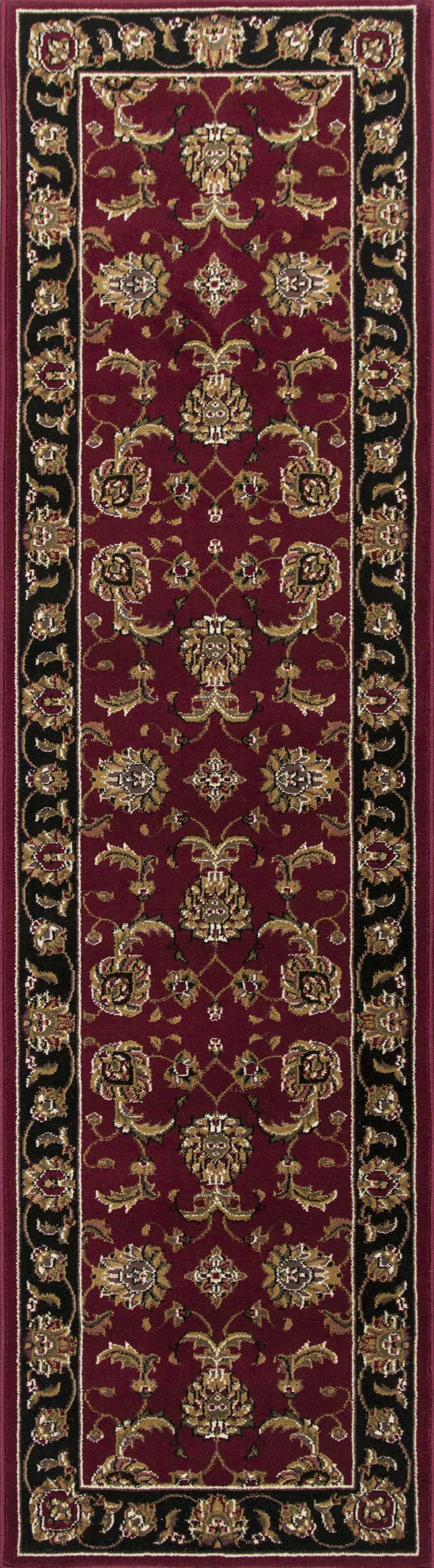 9' X 13' Red and Black Area Rug