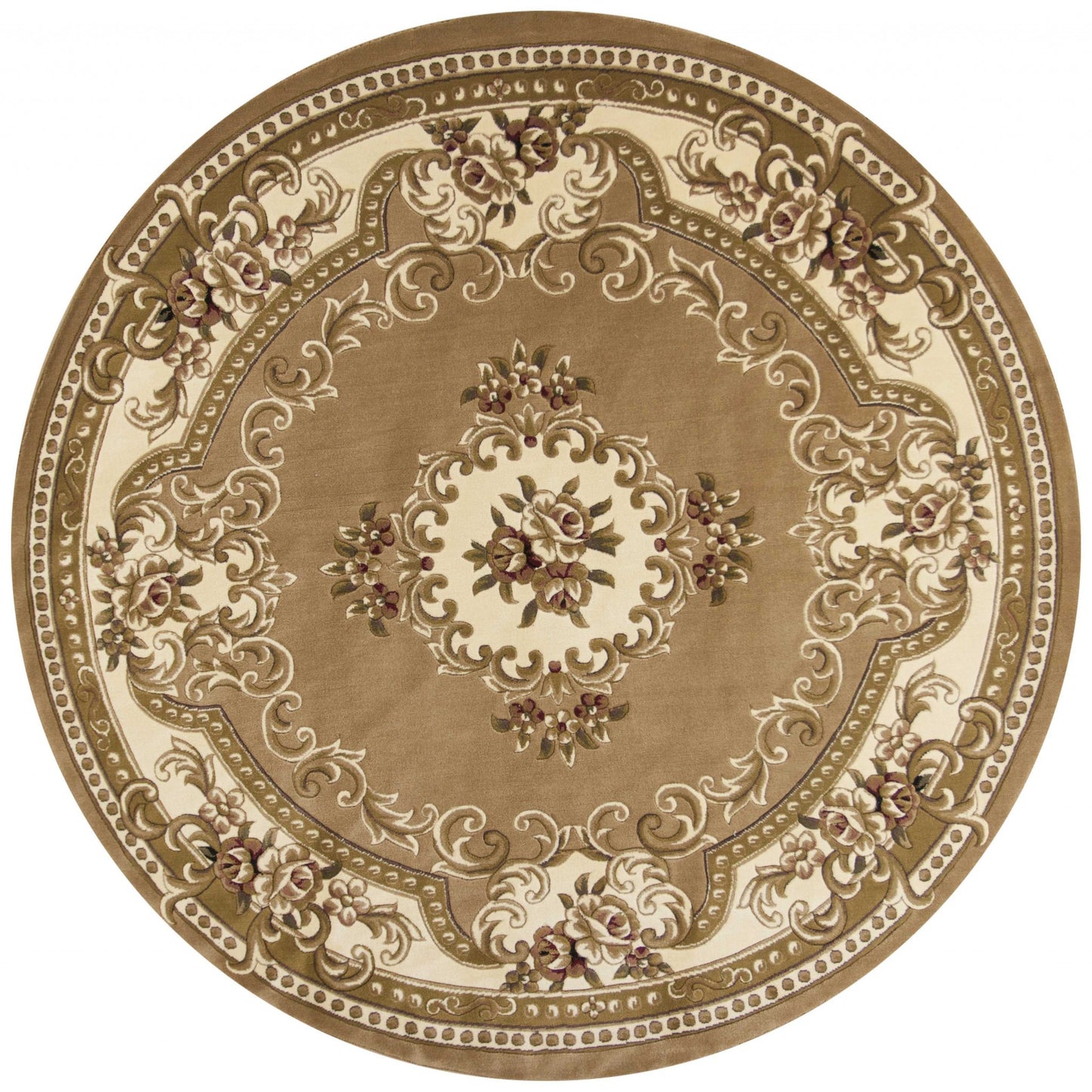 9' X 13' Beige and Ivory Area Rug