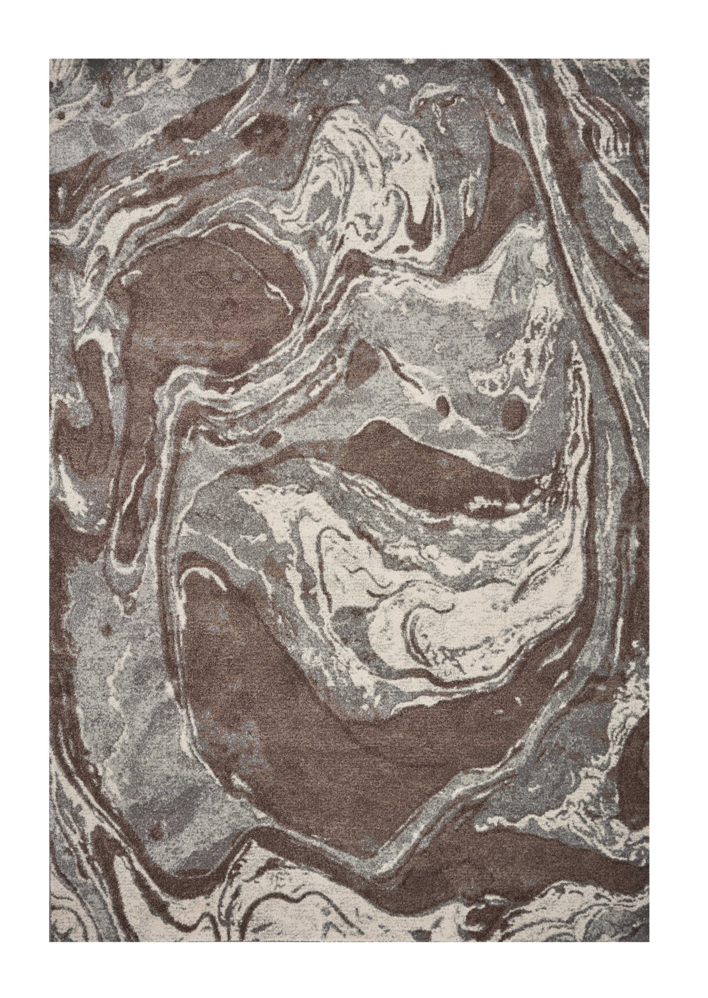 5' X 8' Mocha Marble Indoor Area Rug