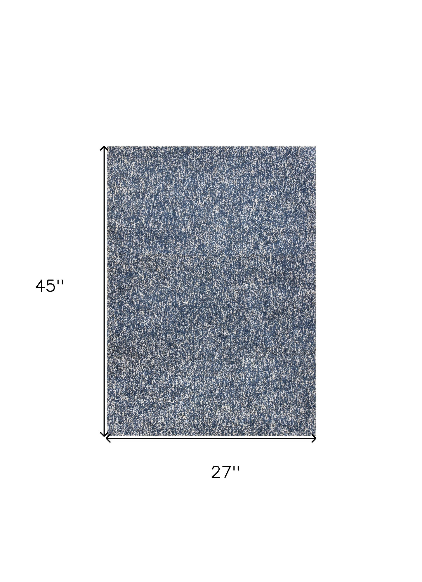 9' X 13' Polyester Indigo Or  Ivory  Heather Area Rug