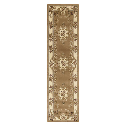 9' X 13' Beige and Ivory Area Rug