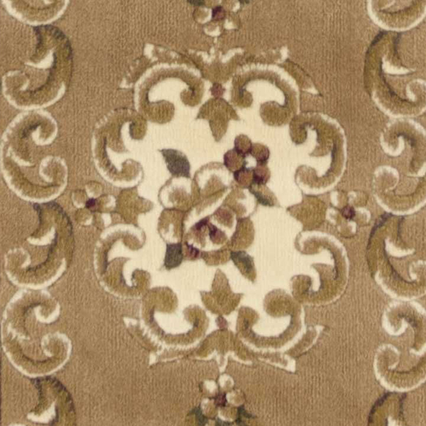 9' X 13' Beige and Ivory Area Rug