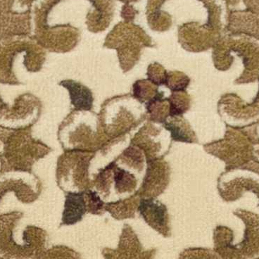 9' X 13' Beige and Ivory Area Rug