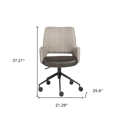 Light Gray Dark Gray and Black Adjustable Swivel Fabric Rolling Office Chair