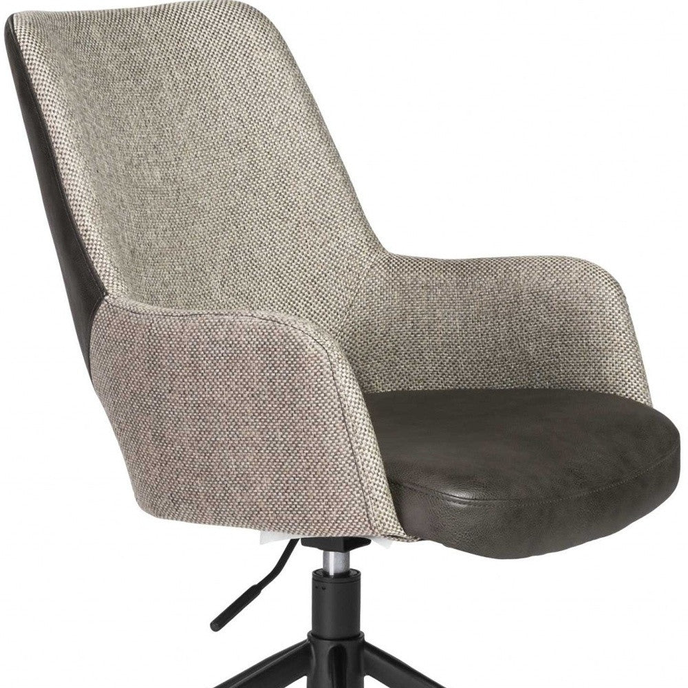 Light Gray Dark Gray and Black Adjustable Swivel Fabric Rolling Office Chair