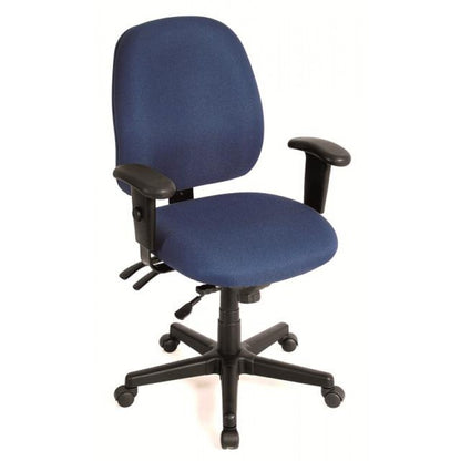 Navy Blue and Black Adjustable Swivel Fabric Rolling Office Chair