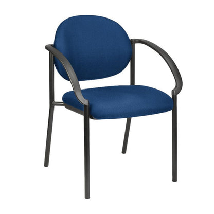 Set of Two Navy Blue and Black Fabric Office Chair