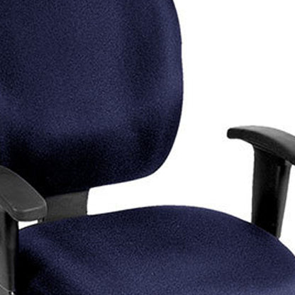 Navy Blue and Black Adjustable Swivel Fabric Rolling Office Chair