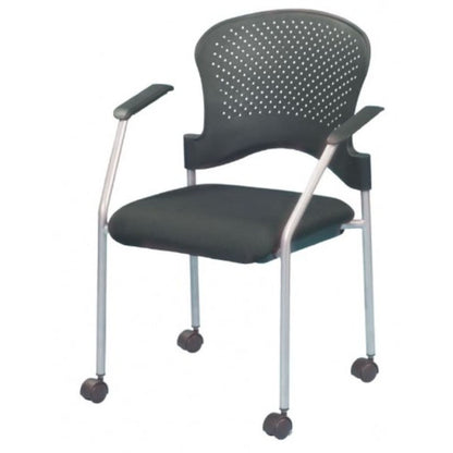 Black and White Plastic Rolling Office Chair