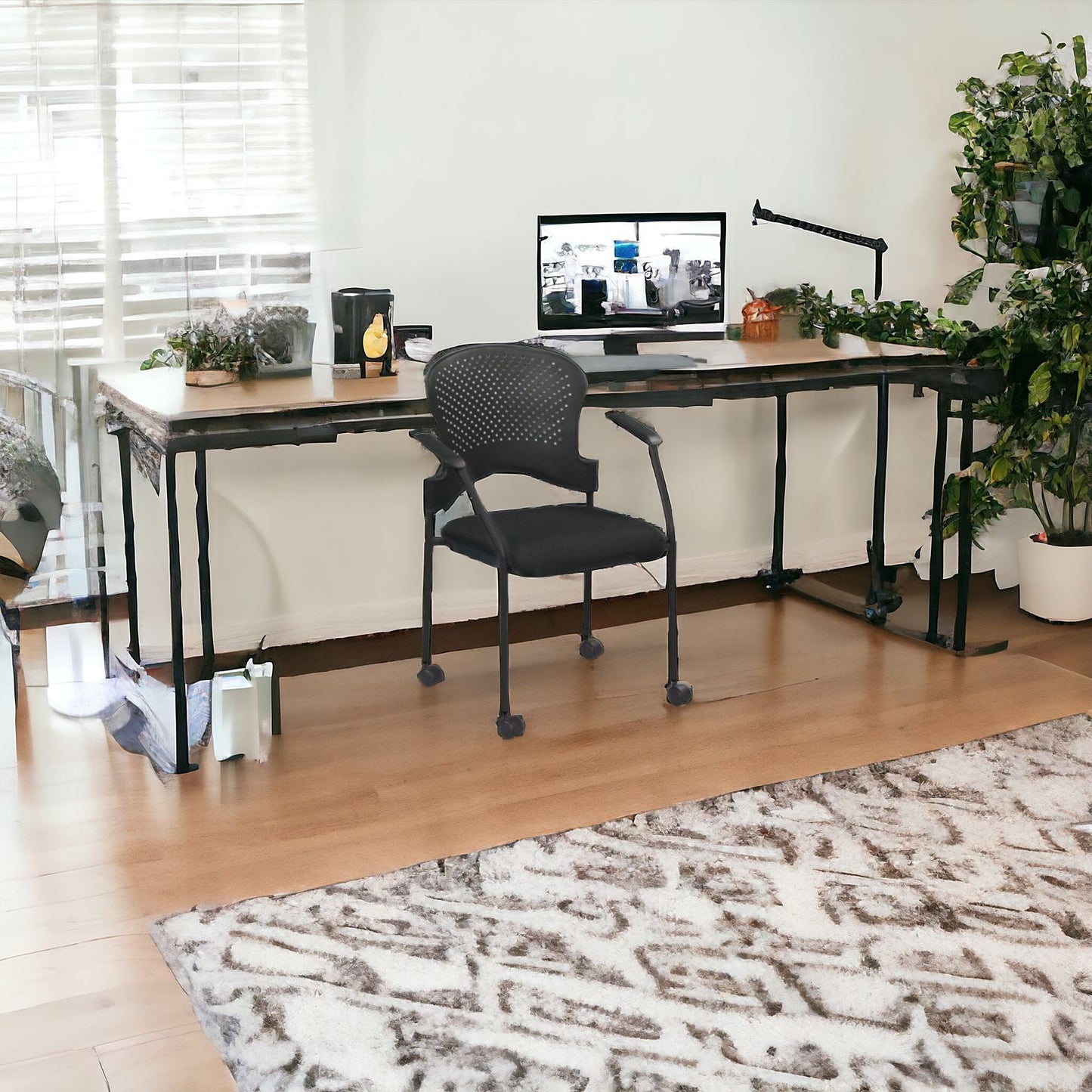 Black Plastic Rolling Office Chair