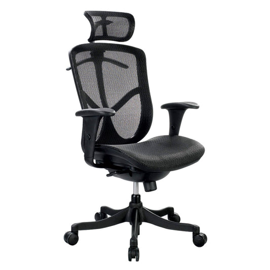 Black Adjustable Swivel Mesh Rolling Executive Office Chair