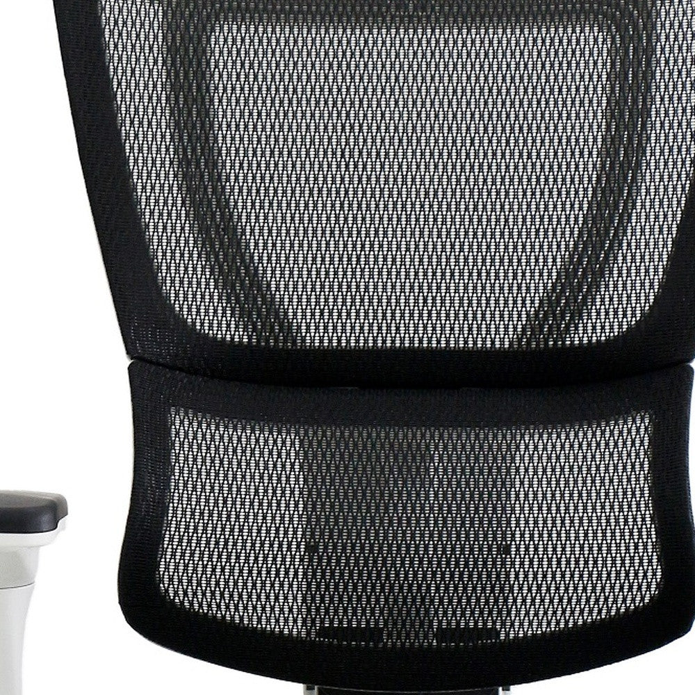 Black and White Adjustable Swivel Mesh Rolling Office Chair