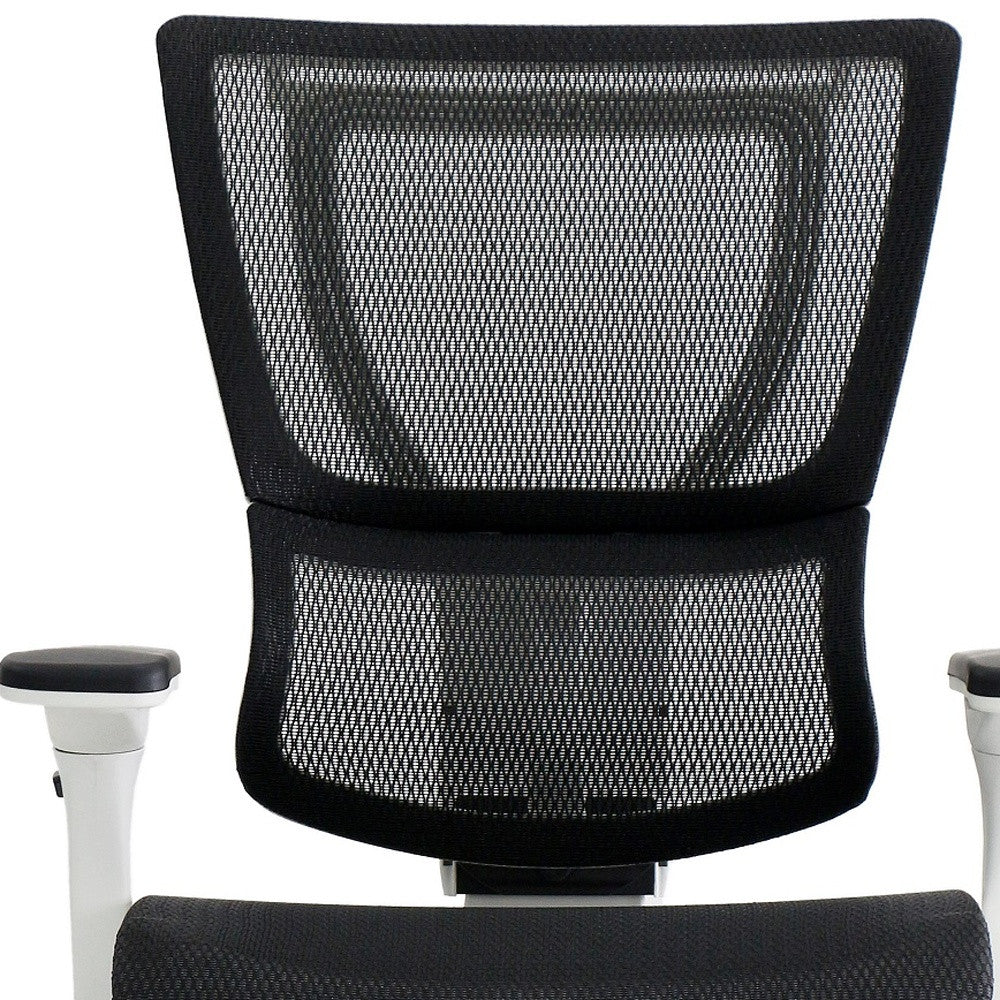 Black and White Adjustable Swivel Mesh Rolling Office Chair