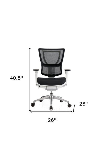 Black and White Adjustable Swivel Mesh Rolling Office Chair