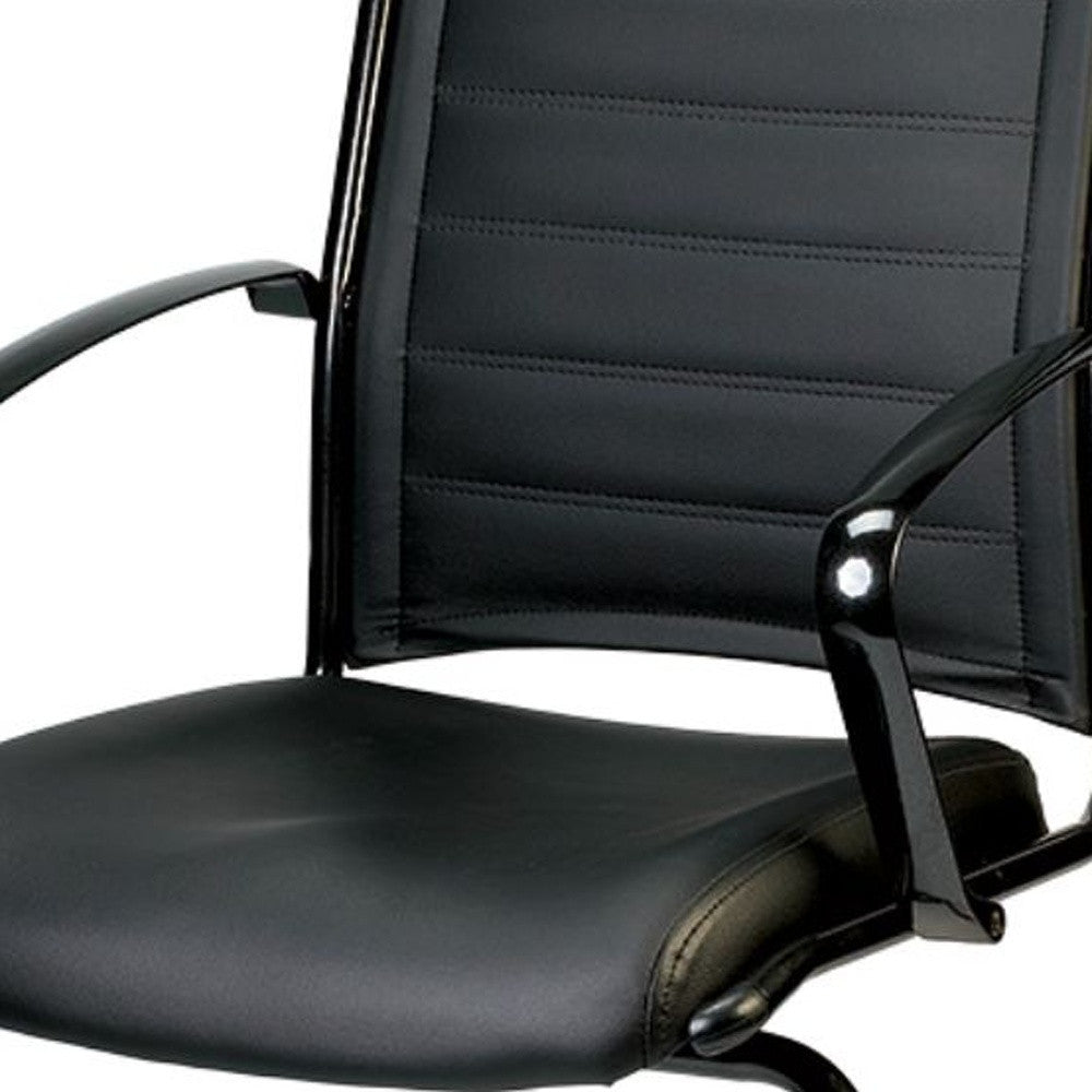 Black Faux Leather Office Chair