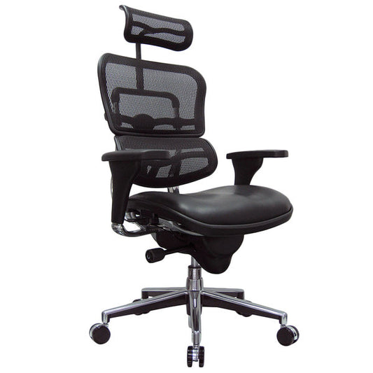 Black and Silver Adjustable Swivel Mesh Rolling Executive Office Chair