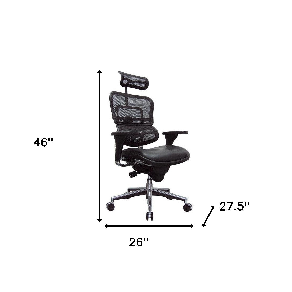 Black and Silver Adjustable Swivel Mesh Rolling Executive Office Chair