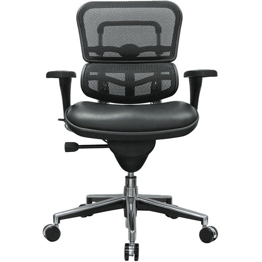 Black and Silver Adjustable Swivel Mesh Rolling Office Chair